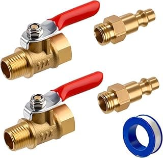 Kit de válvula esférica de latão NPT de 1/10.2 cm com conectores rápidos e adaptador de acoplador