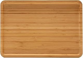 LYOR - Bandeja Retangular Dobrável para Braço de Sofá 33cm x 23cm Bambu