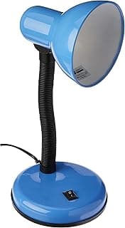 Luminária de mesa azul LUMINATTI BY DANURI Viking com haste flexível e botão de liga/desliga na base