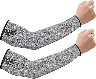 CAWANFLY Mangas de braço protetoras, protetores de braço resistentes ao calor cortados, braçadeira de segurança antiabrasão para trabalho de cozinha no jardim, 1 par