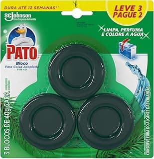 Desodorizador sanitário Pato para caixa acoplada, 3 blocos, 40g, Leve 3 Pague 2