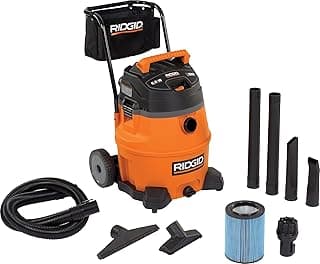 Aspirador industrial de pó e líquido RIDGID WD185 laranja e preto com acessórios