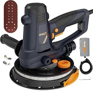 MAXXT Lixadeira Elétrica Portátil Para Drywall, 810 W, Para Paredes, Lixamento Grosso E Fino, Velocidade Variável de 1500 A 2800 Rpm, Base Aprimorada, Sucção Ajustável, Sistema de Autoextração