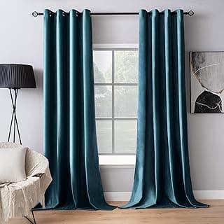 Cortinas de veludo azul MIULEE blackout 132x182cm