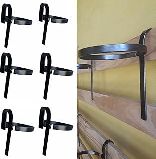 Kit de 6 suportes para vasos de plantas em forma de A, ferro pintado preto, para jardim vertical.