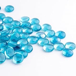 50 contas de vidro azul-turquesa para decoração e artesanato