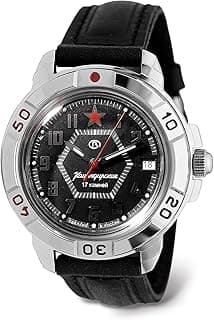 Relógio masculino Vostok Komandirskie preto hexagonal estilo militar