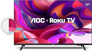 Smart TV LED 32' HD AOC 32S5135/78G com design sem bordas e tela colorida
