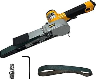 Lixadeira de correia pneumática para marcenaria, polimento de metal e acabamento de superfície - Ferramenta de lixamento industrial