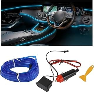 Fita de LED RGB para interior de carro, 16,4 m, kit de iluminação ambiente automotiva