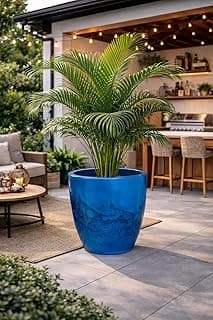 Vaso Grande Liso Planta Decorativo Polietileno Luxo Jardim Varanda 50cm (Azul Petróleo)