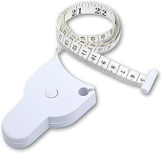 Fita métrica corporal branca de 1,5m com trava e slot para marcação, ideal para medição precisa