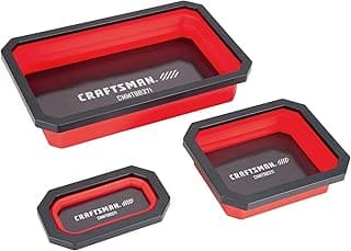 Três bandejas magnéticas dobráveis vermelhas e pretas da Craftsman