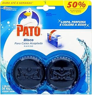 Desodorizador sanitário Pato para caixa acoplada Marine, 2 discos, embalagem azul e branca