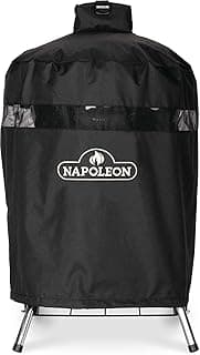 Capa de churrasqueira preta da Napoleon, resistente à água, proteção UV, saídas de ar, fecho de velcro