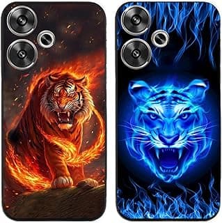Capa para Xiaomi Redmi Turbo 3 / Poco F6 5G com estampa de tigre em chamas