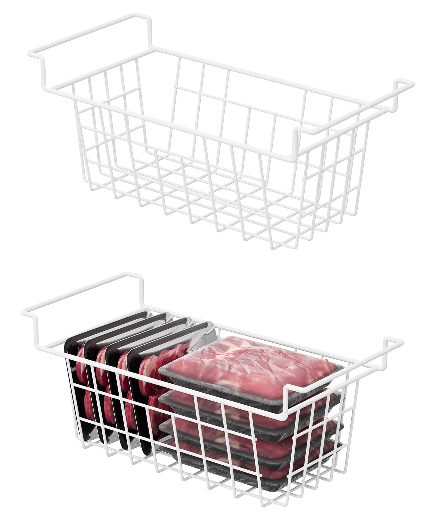 Cestas de Congelador SANNO com Arame de Metal 44,5 cm Branco para Cozinha