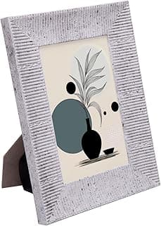 Porta-retrato Wolff Nalu 10x15 cinza com ilustração de planta