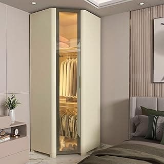 Módulo Guarda-Roupa Canto Innova Reflecta 1 Porta com LED 100% MDF Off White
