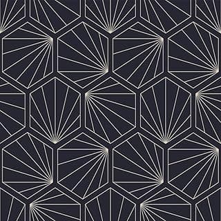 Quadro Decorativo Art Deco com Estampa Hexagons Outline para Parede - Design Moderno e Sofisticado