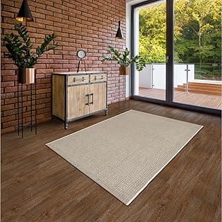 Tapetes São Carlos – Tapete Sarja Ramos| Estilo Nórdico Liso em Polipropileno c/Proteção UV | Lavável e Compacto p/Entrada e Sala | 0,3cm x 1,5m x 2m