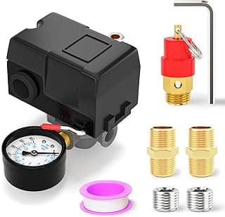 Kit de válvula de controle de pressão de compressor de ar de 4 vias com medidor de pressão