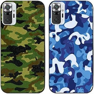 Capa camuflada para Xiaomi Redmi Note 10 Pro Max/Note 10 Pro (4G) com estampa verde e azul