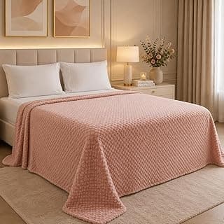 Manta Cobertor Casal e Queen Aconchegante 220x240cm - Mantinha Fleece Bolinha Macia Quentinha para Sofá e Cama Decoração Linha Premium (Rosa)