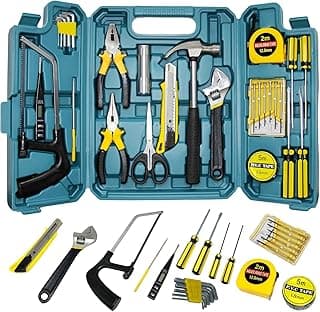 Kit de ferramentas com 27 peças em caixa organizadora azul