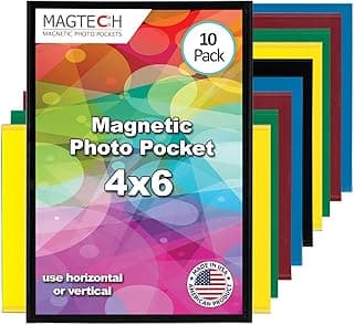 Pacote de 10 porta-retratos magnéticos Magtech em cores sortidas