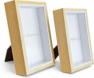 Kit 2 Porta Retrato Madeira MDF 10x15 CASAMILU Wood Clean Sync PP | Inspiração Premium Elegante Sofisticado Decorativo Moderno Minimalista Clássico Resistente Presente Criativo para Decoração Sala Quarto Escritório