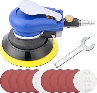 Lixadeira orbital aleatória de ar de 12,7 cm, ferramenta de lixadeira pneumática com 10 peças, lixadeiras pneumáticas para trabalho de carroceria por Bowd