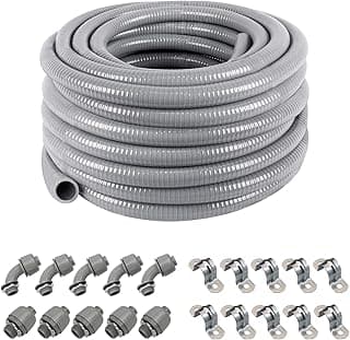 Kit de conduíte de PVC com tubos e acessórios cinza