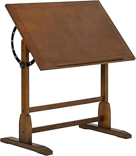 SD Studio Designs Vintage rústico carvalho top ajustável desenho artesanato desenho hobby mesa estúdio escrivaninha, 91 cm L x 61 cm P