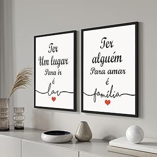 Quadros para sala quarto Moldura branco Frases Home