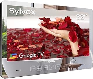 TV inteligente SYLVOX 81,3 cm espelho à prova d'água com pétalas vermelhas