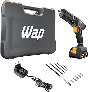 WAP Parafusadeira Furadeira de Impacto à Bateria 3/8" 12V WF 12K4.2 com 18 Níveis de Torque e Kit Acessórios e Maleta