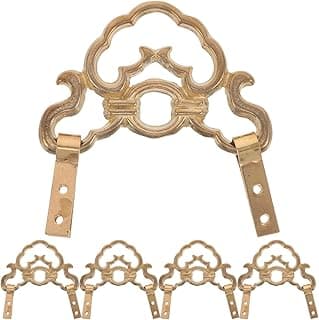 Ferragens douradas vintage para pendurar quadros com design floral, cinco peças