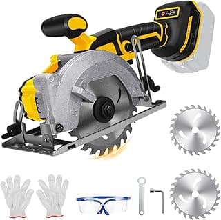 Serra Circular Sem Fio De 5,5" Para Dewalt, Bateria 20 V, Power Wood Com Motor Escovas, Chanfro Corte 0 A 45°, Profundidade Máxima 1,9" (90°), 1,57" (45°), Idea Wood, Plástico, Metal Macio
