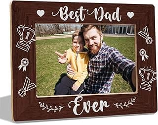 Best Dad Ever, porta-retrato de madeira para melhor pai de todos os tempos, presente de filha e filho, presente de dia dos pais, porta-retrato de madeira para pai do filho, moldura para decoração de