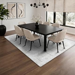 1 Tapete Sala de Jantar Mesa Alto Padrão 150x200 Nz Lua Vr (M05 BRANCO BEGE PEROLADO - Egípcio Macio Moderno)