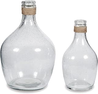 Signature Design by Ashley Marcin Modern Glass 2 Peiece Conjunto de vasos de gargalo de garrafa, transparente