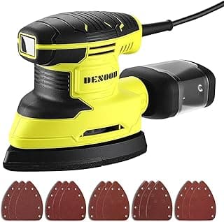 DESOON Lixadeira Delta Orbital 240w Real Triangular Elétrica Professional 13000rpm Autossucção Com 15 Lixas E Coletor De Pó