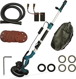 Lixadeira de Parede 900 W, Lixadeira Parede Teto Dobrável 110V/220V com LED, 1000-2100 RPM, Base 215mm, 6 Velocidades Ajustáveis
