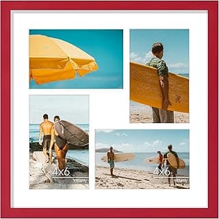 Vittanly Moldura de colagem de 30 x 30,5 cm, exibe 4 peças de fotos 10 x 15 com tapete ou 1 peça, 30,5 x 30,5 cm sem tapete, porta-retratos com colagem, decoração de parede para exibição, preto, 1
