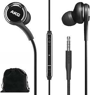 Fones de ouvido intra-auriculares Samsung AKG pretos com controle remoto e microfone