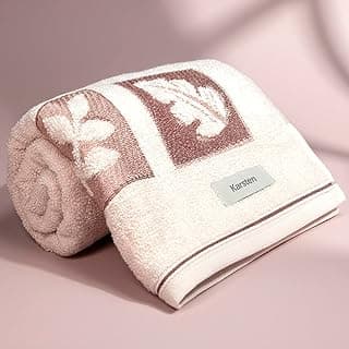 Toalha de Banho Karsten Quebec 100% Algodão - Barra em Jacquard Grossa Macia Piquet Antipilling 70 x 1,35cm (Rosé Tule 60267/2)