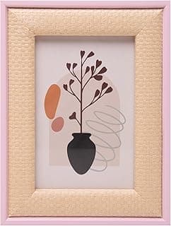 Porta-retrato rústico rosa MDF com ilustração de planta