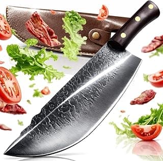 Faca Chef Cleaver com Lâmina de Aço Inox e Cabo de Madeira de Carvalho
