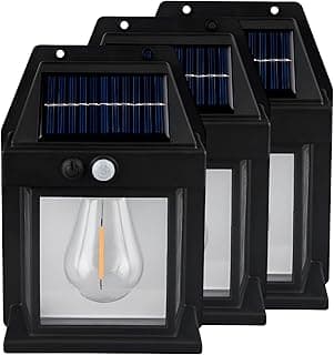 Kit 3 Luminárias Arandela Solar com Sensor de Movimento e Presença - Lâmpada de Parede LED com 3 Níveis de Luz - Ideal para Iluminação Externa